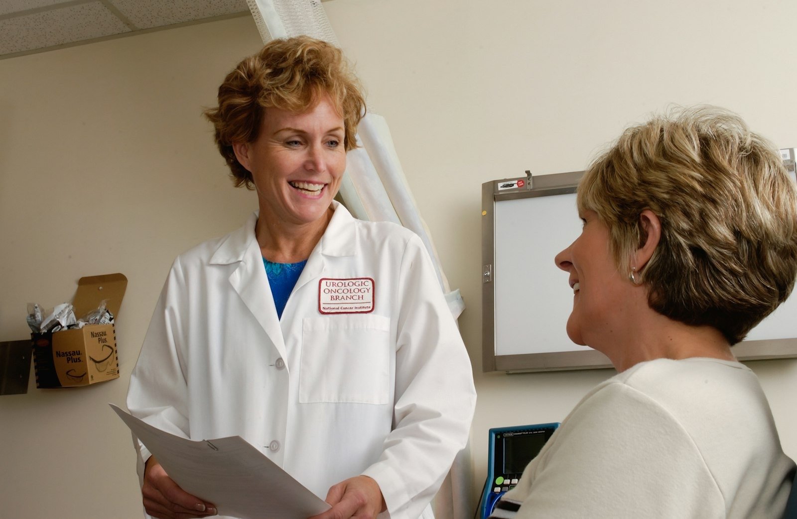 A doctor reviewing a scan with a patient